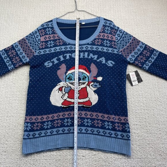 Disney Lilo & Stitch Holiday Ugly Stichmas Christmas Knit Sweater Women L Read* - Picture 10 of 16